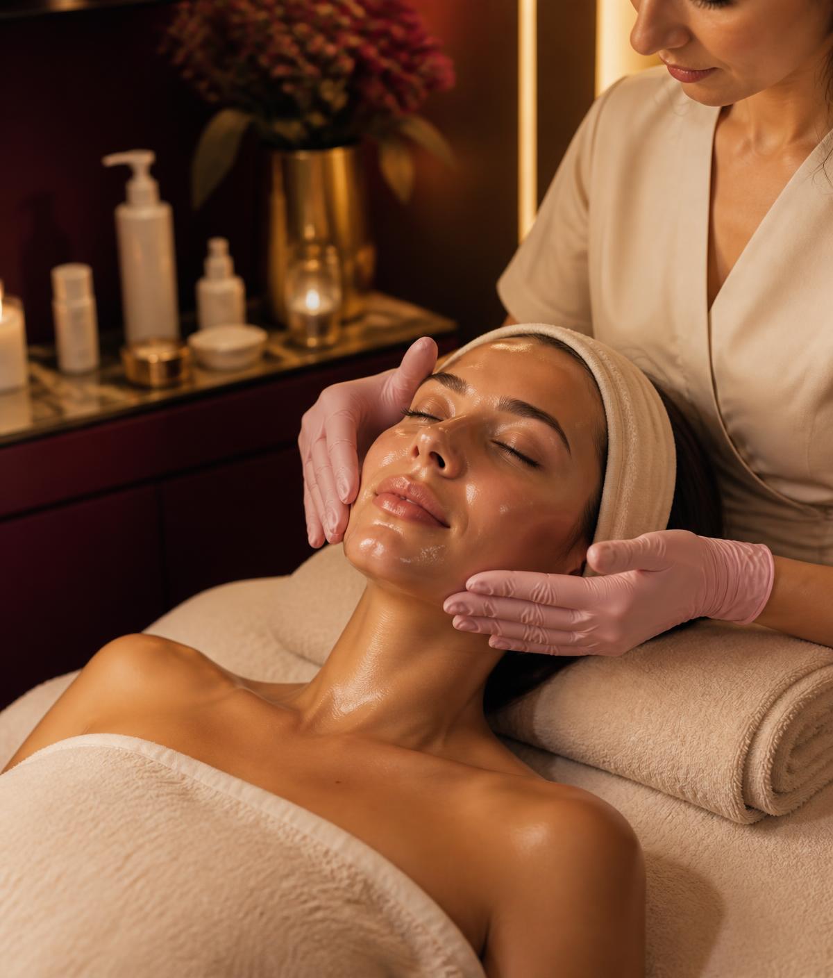 Cliente recebendo tratamento facial no studio Donna Dani Beauty